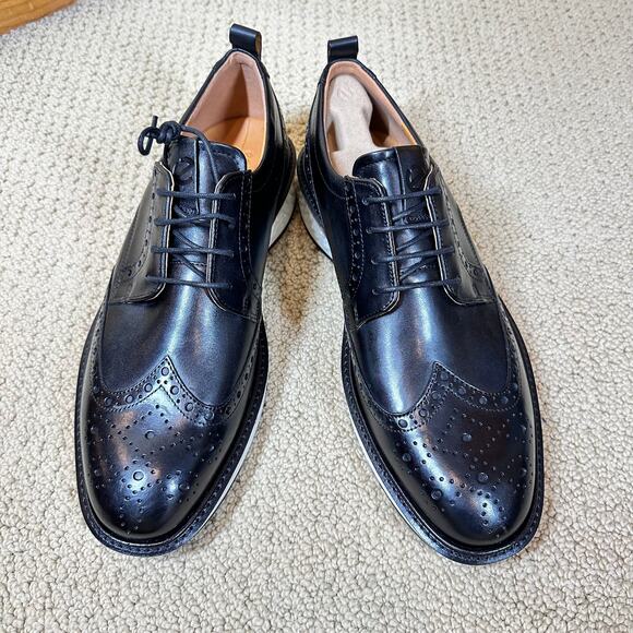 Ecco Other - Ecco St. 1 Hybrid Men's Black Leather Wingtip Derby sz 11-11.5 PHORENE Midsole